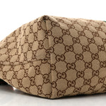 GG Monogram Web Large Giglio Tote Beige Brown