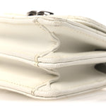 Caviar Quilted Enamel Coco Clutch With Chain White