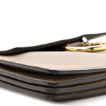 Suede Calfskin Small Faye Top Handle Bag Motty Grey
