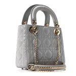 Lambskin Cannage Mini Lady Dior Gray Opaline