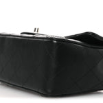 Lambskin Quilted Mini Rectangular Flap Black