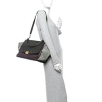 Calfskin and Suede Small Tri-Color Trapeze Dark Grey