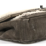 Shearling Sheepskin Denim Small Paris Dallas Sheriff's Star Flap Brown White