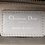 Satin Crystal Cannage Mini Lady Dior Gray