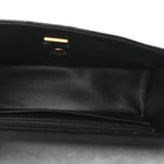 Lambskin Quilted Mini Top Handle Rectangular Flap Black