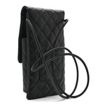 Calfskin Quilted Cambon Crossbody Messenger Black White