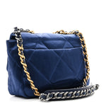 Satin Quilted Medium Chanel 19 Flap Blue