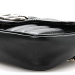 Calfskin Matelasse Aria Super Mini GG Marmont Shoulder Bag Black