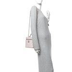 Lambskin Quilted Trendy Vanity Case Lilac