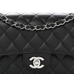 Caviar Quilted Small Double Flap Black