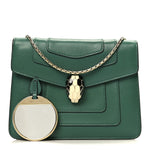 Calfskin Small Serpenti Forever Snake Strap Crossbody Bag Emerald Green