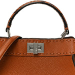 Cuoio Romano Snakeskin Selleria Mini Peekaboo Iconic Satchel Cappuccino