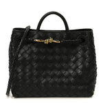 Nappa Intrecciato Small Andiamo Shoulder Bag Black