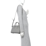 Sugar Goatskin Mini Antigona Pearl Grey