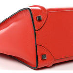 Drummed Calfskin Micro Luggage Vermillion