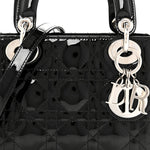 Patent Cannage Mini Lady Dior Black