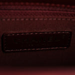 Glazed Calfskin Quilted Small Gold Bar Tote Red