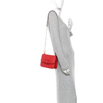 Grainy Calfskin Small VSling Shoulder Bag Red