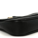 Pebbled Calfskin Medium Soho Flap Crossbody Black