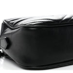 Calfskin Matelasse Monochrome Small GG Marmont Chain Shoulder Bag Black