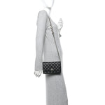 Caviar Quilted Miss Coco Wallet On Chain WOC Black