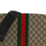 GG Supreme Monogram Web Flap Messenger Bag Black