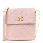 Calfskin Quilted Pearl Small About Pearls Hobo Bag Light Pink
