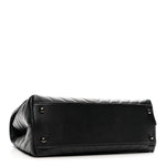 Caviar Chevron Quilted Small Coco Handle Flap So Black