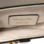 Grained Calfskin Mini Saddle Bag White