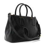 Saffiano Small Galleria Double Zip Tote Black