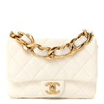 Lambskin Quilted Small CC Funky Town Flap White