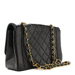 Lambskin Quilted Medium Single Flap Black