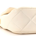 Shiny Lambskin Quilted Pearl Twist Mini Square Flap White