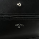 Lambskin Quilted Wallet On Chain WOC Black