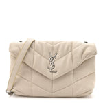 Lambskin Quilted Toy Loulou Puffer Monogram Chain Satchel Crema Soft