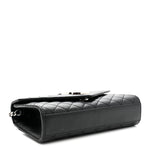 Grain De Poudre Textured Mixed Matelasse Triquilt Small Monogram Satchel Black