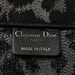 Canvas Mizza Embroidered Large Leopard Book Tote Grey