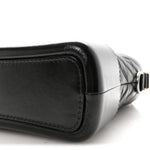 Aged Calfskin Chevron Quilted Medium Gabrielle Hobo Black