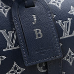 Calfskin Shadow Monogram Keepall Bandouliere 50 Ink Blue White