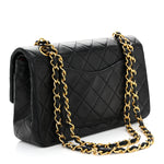 Lambskin Quilted Small Double Flap Black