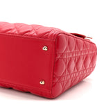 Lambskin Cannage Medium Lady Dior Red