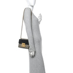 GG Supreme Monogram Calfskin Small Padlock Shoulder Bag Beige Black Cuir