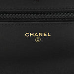 Lambskin Quilted Chanel 19 Wallet On Chain WOC Black