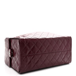 Shiny Crumpled Calfskin Quilted Medium Chanel 25 Handbag Dark Burgundy