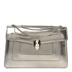 Metallic Calfskin Serpenti Forever Shoulder Bag Silver