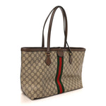 GG Supreme Monogram Medium Ophidia Shopping Tote Brown