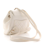 Caviar Quilted Mini Business Affinity Backpack White