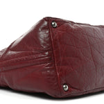 Aged Calfskin Small Shopping In Moscow Tote Burgundy