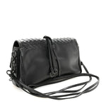 Nappa Intrecciato Small Double Pocket Flap Black