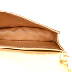Satin Crystal Metal Triangle Logo Card Holder With Strap Platino